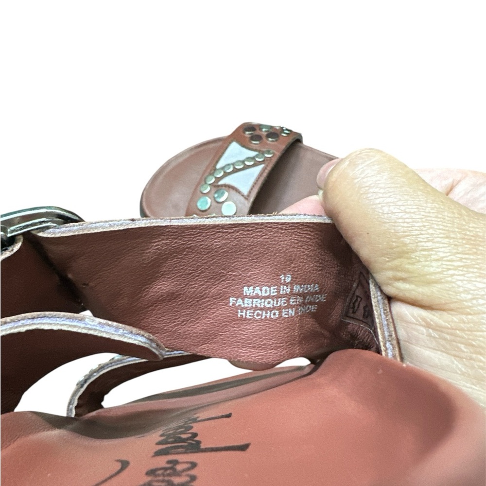 Free People Two-Strap Studded Sandals in Burgundy and Lavender - Picture 9 of 11